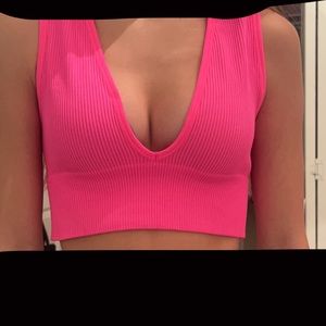 Hot pink V-neck top